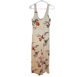 Altar'd State cream floral jumpsuit size small